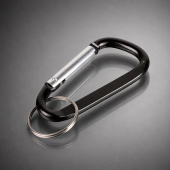 Брелок-карабин из переработанного алюминия Alumina (черный)