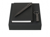 Подарочный набор: USB-флешка на 16 Гб, блокнот А6, ручка шариковая (черный, графит)