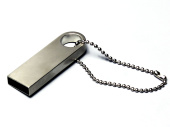 USB 2.0-флешка на 512 Мбайт с мини чипом и круглым отверстием (серебристый)