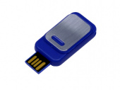 USB 2.0- флешка промо на 8 Гб прямоугольной формы, выдвижной механизм (синий)