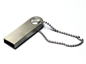 USB 2.0-флешка на 4 Гб с мини чипом и круглым отверстием (серебристый)