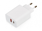 Сетевое зарядное устройство c выходами USB-A и USB-C и быстрой зарядкой QC/PD Recharger Pro, 30 Вт (белый)
