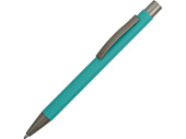 Ручка металлическая soft-touch шариковая Tender (бирюзовый, серый)