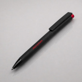 Ручка металлическая шариковая Taper Metal soft-touch (черный, красный)