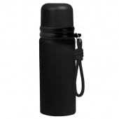 Термос Knotrope со шнурком на карабине, чёрный