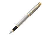 Ручка перьевая Parker IM Metal Brushed Metal GT (золотистый, серебристый)