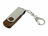 USB-флешка промо на 32 Гб с поворотным механизмом (коричневый, серебристый)