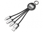 Зарядный кабель 3-в-1 с подсветкой лого Ion mini (черный)
