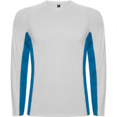 Спортивная футболка SHANGHAI L/S мужская, БЕЛЫЙ/КОРОЛЕВСКИЙ СИНИЙ 2XL