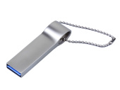 USB 3.0-флешка на 32 Гб с мини чипом и боковым отверстием для цепочки (серебристый)
