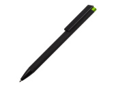 Ручка металлическая шариковая Taper Metal soft-touch (черный, зеленое яблоко)