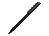 Ручка металлическая шариковая Taper Metal soft-touch (черный, красный)