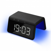 Зарядная станция с часами 15W Flame, черная