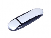 USB 3.0- флешка промо на 64 Гб овальной формы (черный, серебристый)