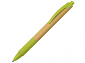 Ручка из бамбука и пееработанной пшеницы шариковая Nara (зеленый, дерево)