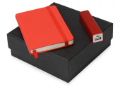 Подарочный набор To go с блокнотом А6 и зарядным устройством (красный)