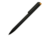 Ручка металлическая шариковая Taper Metal soft-touch (черный, оранжевый)