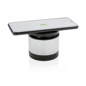 Док-станция для беспроводной зарядки с колонкой, серый