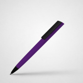 Ручка пластиковая шариковая C1 soft-touch (фиолетовый, черный)