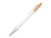 Ручка шариковая из переработанного PET HARLAN (прозрачный, оранжевый)