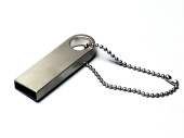 USB 2.0-флешка на 128 Гб с мини чипом и круглым отверстием (серебристый)