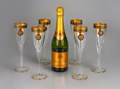 Набор бокалов для шампанского Сила льва (золотистый, прозрачный)