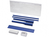 Набор Mindy: ручки шариковые, карандаши, линейка, точилка, ластик (синий)