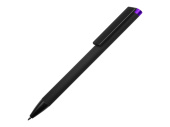 Ручка металлическая шариковая Taper Metal soft-touch (черный, фиолетовый)