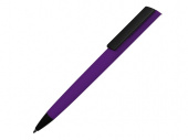 Ручка пластиковая шариковая C1 soft-touch (фиолетовый, черный)
