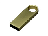 USB 3.0-флешка на 128 Гб с мини чипом и круглым отверстием (золотистый)