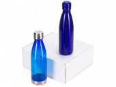 Подарочный набор с термосом и бутылкой Bottle set (синий, синий)