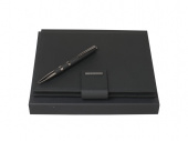 Подарочный набор: блокнот А5 с пауэрбэнком, ручка шариковая (черный)