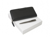 Подарочный набор Ramage: дорожный кошелек, ручка шариковая (черный, графит)