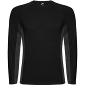 Спортивная футболка SHANGHAI L/S мужская, ЧЕРНЫЙ/ТЕМНЫЙ ГРАФИТ 2XL