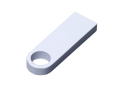 USB 2.0-флешка на 16 Гб с мини чипом и круглым отверстием (белый)