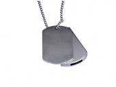 USB 2.0-флешка на 64 Гб в виде армейского жетона (серебристый)
