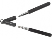 Подарочный набор Flap: ручка-роллер, ручка перьевая (черный, серебристый)