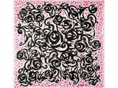 Платок Faenza (черный, розовый)