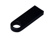 USB 2.0-флешка на 64 Гб с мини чипом и круглым отверстием (черный)