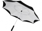 Зонт-трость Yoon с обратным сложением (черный, белый)