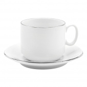 Чайная пара фарфоровая 220см³ экспресс Платиновый в коробке