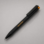 Ручка металлическая шариковая Taper Metal soft-touch (черный, оранжевый)