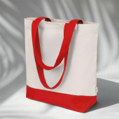 Сумка для шоппинга Cotton из переработанного хлопка, 280 г/м2 (натуральный, красный)