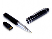 USB 2.0- флешка на 32 Гб в виде ручки с мини чипом (черный)