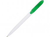 Ручка пластиковая шариковая Гарленд (зеленый, белый)