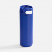 Термостакан X1 с цветной кнопкой, синий с белым