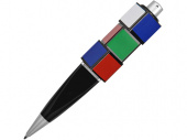 Ручка шариковая с вращающимися кубиками (черный, разноцветный)