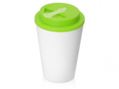 Пластиковый стакан с двойными стенками Take away (зеленое яблоко, белый)