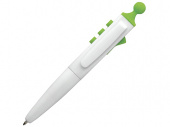 Ручка пластиковая шариковая Clic Pen (белый, лайм)