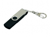USB 2.0- флешка на 32 Гб с поворотным механизмом и дополнительным разъемом Micro USB (черный, серебристый)